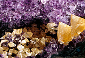 Amethyst druse (crystals in a rock cavity)