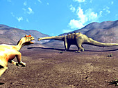 Allosaurus and Diplodocus