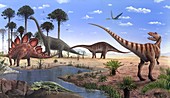 Jurassic dinosaurs,artwork