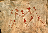 Cave painting: Kolo figures depicting an abduction