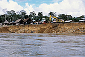 Erosion of a river bank