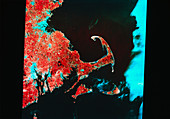 Landsat infrared image of Cape Cod,Massachusetts