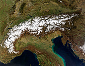 The Alps,satellite image