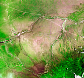 Olduvai Gorge,Tanzania,satellite image