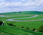 The meandering Cuckmere River,England