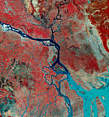 Landsat photo of the Ganges Delta,Bangladesh