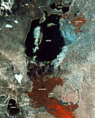 Aral Sea,infrare satellite image,1993