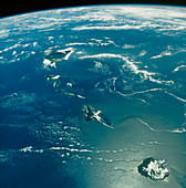 Shuttle photograph of the Hawaiian island chain
