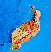 ERS-1 radar image of Lanzarote,Canary Islands