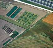 Aerial photo showing crop patterns