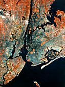 Landsat infrared image of New York City