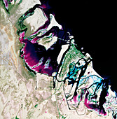 False-colour Landsat image of Abu Dhabi,1989