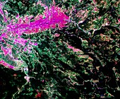Landsat TM / SPOT Pan image of Sarajevo