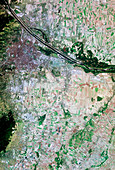 Vienna and surroundings seen from space