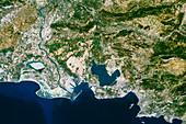 True-colour satellite image of Marseille,France