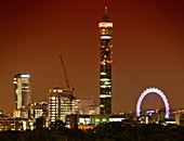 BT tower and the London Eye