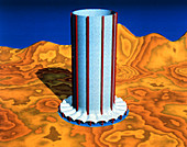 Computer graphic of an air cleansing tower