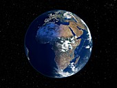 Africa,night-day satellite image