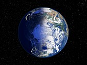 The Arctic,night-day satellite image