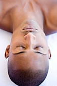 Man relaxing at a spa