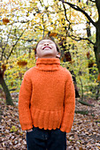 Smiling girl in a wood