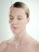 Woman with wet skin