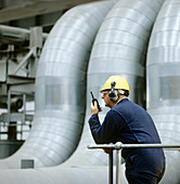 Worker in a power station