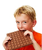 Boy eating chocolate