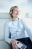 Woman listening to music