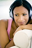 Woman listening to music