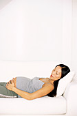 Pregnant woman asleep