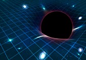 Black hole warping space-time,artwork