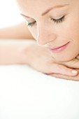 Woman relaxing at a spa