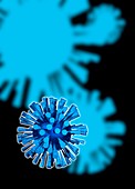 Flu virus particles,artwork