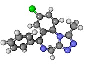 Alprazolam sedative drug molecule