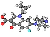 Ciprofloxacin antibiotic molecule