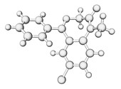 Diazepam tranquilliser drug molecule