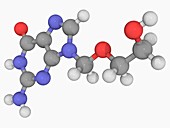 Acyclovir drug molecule