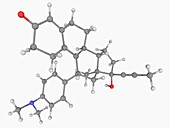 Mifepristone drug molecule