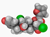 Mometasone furoate drug molecule