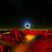 Solar eclipse in alien planetary system