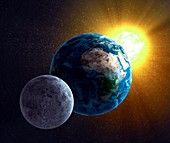 Earth,Moon and Sun,artwork