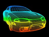 Computer-aided design of a car