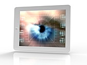 Tablet computer with biometric eye scan
