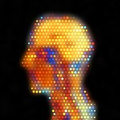 Human head MRI dot matrix,artwork