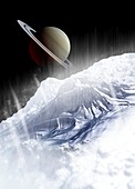 Saturn from Enceladus,artwork