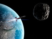 Asteroid defence missile,artwork