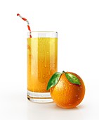 Glass of orange juice,artwork