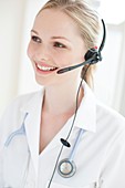 Doctor using a headset