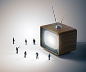 Television and figures,artwork